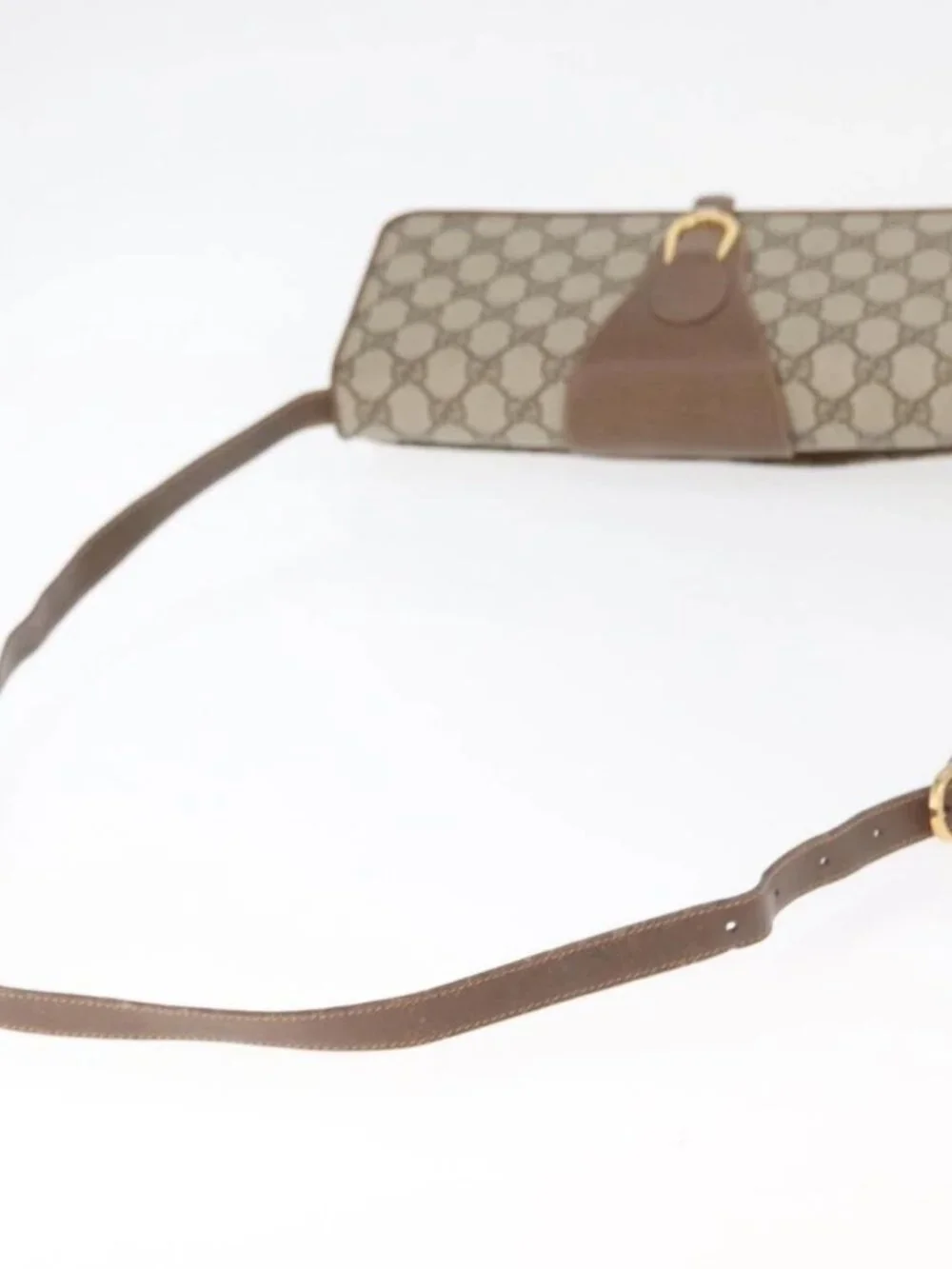 GUCCI GG Supreme Shoulder Bag PVC Beige Gold 904 02 050 Auth